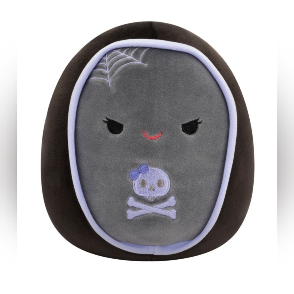 New Squishmallows Julianne Gray and Purple Coffin Plush 16'' Large